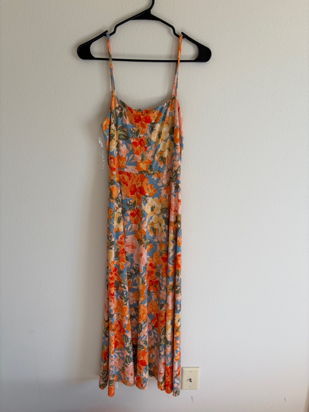 Carly Jean Los Angeles Orange Multi Floral Slip Caroline Maxi Dress